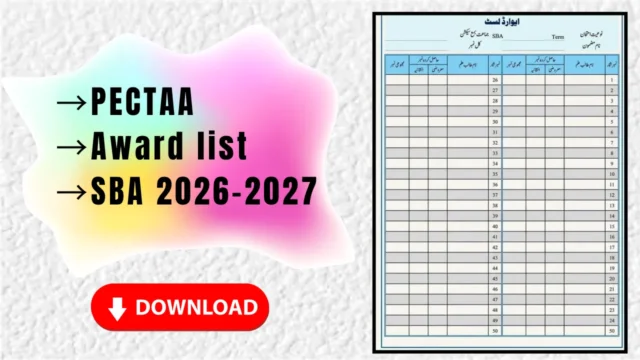 PECTAA SBA Award List 2026-27 Download Blank Format PDF